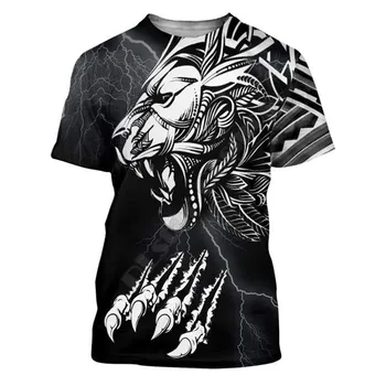 3D Iespiests T Krekli Lauva Dzīvnieku T-Krekls Harajuku Streetwear sievietēm, vīriešiem Smieklīgi Tshirts Īsām piedurknēm Piliens kuģniecības stils-3