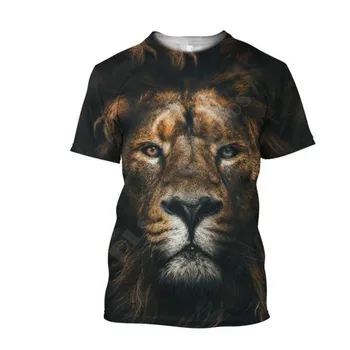 3D Iespiests T Krekli Lauva Dzīvnieku T-Krekls Harajuku Streetwear sievietēm, vīriešiem Smieklīgi Tshirts Īsām piedurknēm Piliens kuģniecības stils-3