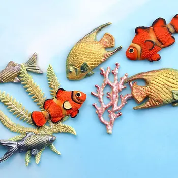 3D Jūras Koraļļu Zivis, jūras Aļģu Silikona Veidnes Kūka Robežu Pomādes Kūka Dekorēšanas Instrumenti DIY Cupcake Konfektes, Šokolādes Gumpaste Veidnes