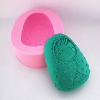 3D krievu Lelle Formas Ziepes Pelējuma pomādes kūka pelējuma 3d Baby konfektes sveķu pelējuma, ziepēm pelējuma silikona pelējuma Ziepes