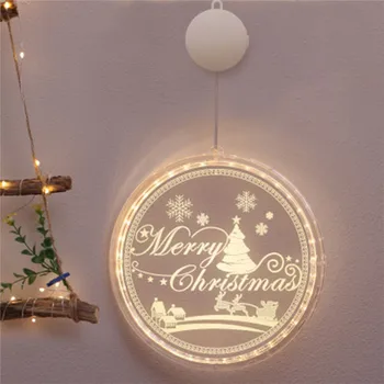 3D Krāsains LED Pasaku Gaiši Ziemassvētki Jaunums dekors Gaismas Iekštelpu Windows Silti Balta Ziemassvētku Rotājumu Puse Bāra Dekori