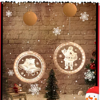 3D Krāsains LED Pasaku Gaiši Ziemassvētki Jaunums dekors Gaismas Iekštelpu Windows Silti Balta Ziemassvētku Rotājumu Puse Bāra Dekori