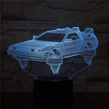 3D Lampas Atpakaļ Nākotnē Transportlīdzekļa Automašīnas Romāns Klāt Filmas Fani Spilgti Bāzes Atmosfēru Dropshipping Led Nakts Gaismas Lampas