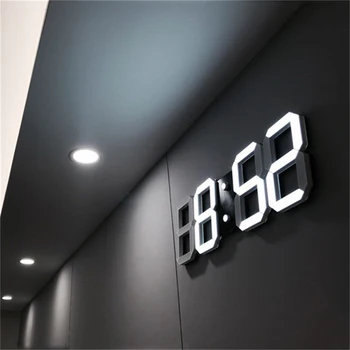 3D LED Digitālā Sienas Pulkstenis, Datums, Laiks pēc Celsija Nightlight Displejs Galda Virsmā Pulksteņi, Modinātājs No Dzīvojamās Istabas