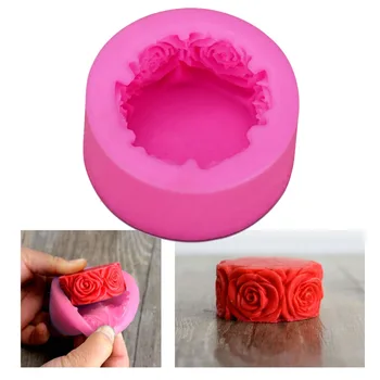 3D Liels rožu ziepes pelējuma gatavošanas rīki pomādes DIY kūka silikona veidnes šokolādes cepšanas apdare konfektes Sveķu amatniecības F0755