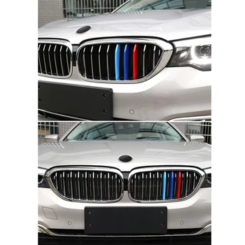 3D M Automašīnas Priekšējo Resti Apdares Līstes Grila Vāka Uzlīme BMW Jaunais 5 Sērijas G30 G31 G38 530i 540i 520d 530d 2017 2018 9 Restes
