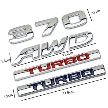 3D Metāla 370 AWD TURBO Auto Auto Uzlīmi, Emblēmu Žetons Decal Honda Avancier Vainagu Accord, Civic CRV Fit HR-V Vezel Odyssey CRZ