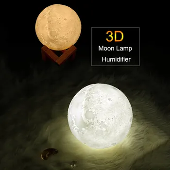 3D Mēness gaisma, Gaiss, gaisa mitrinātāju, 880ML Difuzoru Aromātu, Ēterisko Eļļu USB Ultraskaņas Humidificador Nakts Vēsa Migla Maker Attīrītājs