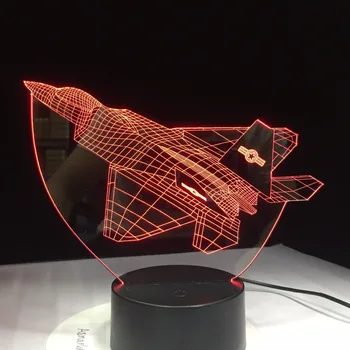 3D Nakts Gaisma Jaunums Ilūziju Plaknes Gaisa Nakts Lampa USB LED 7 Krāsu Maiņa Birthday Party Atmosfēru Lampas Dāvanu Touch Kontroli