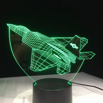 3D Nakts Gaisma Jaunums Ilūziju Plaknes Gaisa Nakts Lampa USB LED 7 Krāsu Maiņa Birthday Party Atmosfēru Lampas Dāvanu Touch Kontroli