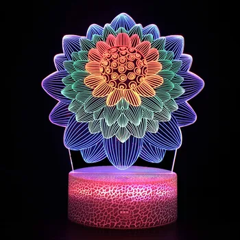 3D Nakts Lampas Krāsu Lotus Dekori Guļamistabai Dekoratīvās Bērnu Bērni Nightlight Dāvanu LED Nakts Gaisma Jauki karikatūra bērnu rotaļlietas