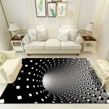 3D Paklājs, neslīdošs Paklājs Grīdas Paklājs Ilūziju Mat Spirāli, Taisnstūri Paklāju Ģeometriskā Grīdas Spilventiņu, Lai Dzīvojamā Istabā, Guļamistabā, Mājas Dekoru