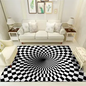 3D Paklājs, neslīdošs Paklājs Grīdas Paklājs Ilūziju Mat Spirāli, Taisnstūri Paklāju Ģeometriskā Grīdas Spilventiņu, Lai Dzīvojamā Istabā, Guļamistabā, Mājas Dekoru