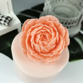 3D Peonija Formas Silikona Veidnē Ziedu Roku Ziepes, Sveces, Māla Pelējuma Peoniju Ziedu Ziepes Pelējuma Kūku Cepšanas Kāzu Dekorēšana Rīks