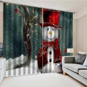3D Pielāgotus Foto Aizkari Ziemassvētku Rotājumi Mājās Blackout Logu Aizkari Dzīvojamā Istaba Guļamistaba Drapērijas cortinas