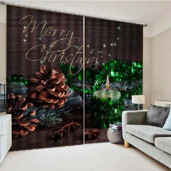 3D Pielāgotus Foto Aizkari Ziemassvētku Rotājumi Mājās Blackout Logu Aizkari Dzīvojamā Istaba Guļamistaba Drapērijas cortinas