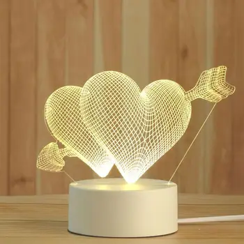 3D Sensors Nakts Gaisma USB Karikatūra Gaismas Akrila Atmosfēru Lampas Maināms Telpu Valentīna Diena, dzimšanas diena, Ziemassvētku dāvana
