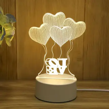 3D Sensors Nakts Gaisma USB Karikatūra Gaismas Akrila Atmosfēru Lampas Maināms Telpu Valentīna Diena, dzimšanas diena, Ziemassvētku dāvana