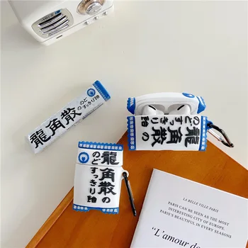 3D Silikona Smieklīgi Japāna Ryukakusan Kakla Apļiem Austiņu Segtu Gadījumā Airpods Pro 1 2 Aizsardzības Austiņas Gadījumos Gudrs