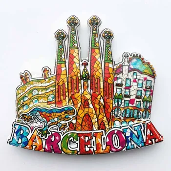 3d Sveķu Ledusskapis kategorijas Uzlīme, Ledusskapis Magnēti Suvenīru Spānija Barselonas Tūrisma Suvenīru Atrakcijas Mājas Virtuvē Apdares Dāvanu