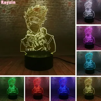 3D Uzumaki Naruto Hokage Hatake Kakashi Uchiha Sasuke Hyuga Neji Gai Tsunade Gaara Itachi 7 Krāsu Laternu Touch Nakts Gaisma Deco