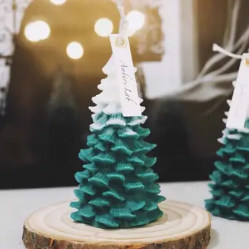 3D Ziemassvētku Eglīte Silikona Sveces Pelējuma, Ziepes, Māla Pieņemšanas DIY Kūka Pelējuma Šokolāde Dekorēšanai Cepšanas Rīku Bakeware