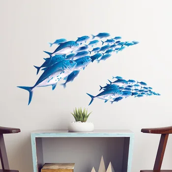 3D zivis, Sienas Uzlīmes bērniem, Bērnu istabas, dzīvojamā istaba apdare, Mūra mājas mākslas Uzlīmes uzlīmes, Caurspīdīgs Fons