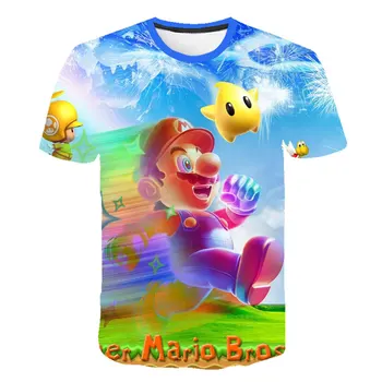 3D Zēni Mario SuperMario Drukāt Meitenes Smieklīgi T-krekli Kostīms Bērniem 2020. gada vasaras Apģērbs Bērniem, Apģērbs Mazulim Tshirts iela
