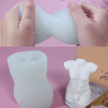 3D Ķermeņa Sveces Pelējuma Silikona Vasks, Pelējuma Vīriešu un Sieviešu Dizaina Mākslas Smaržas Sveču liešana Ziepes Šokolādes DIY Kūka Dekorēšanas