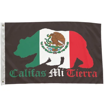 3FTx5FT Meksika Califas Mi Tierra Karoga Custom Print Karogu