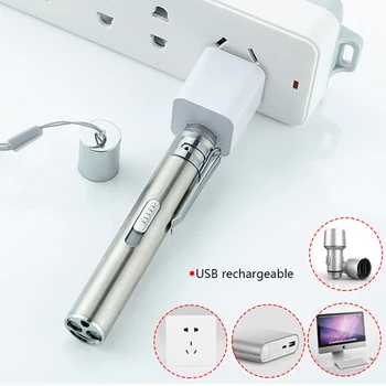 3in1 USB Uzlādējams LED Lukturītis Augstas kvalitātes Spēcīgs Mini LED Lukturītis Ūdensizturīgs Dizains Penlight Karājas Ar Metāla Klipsi