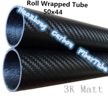 3K Roll Ietin Tīra Oglekļa Šķiedras Caurule 50mm*44mm*500mm 3mm biezums 3K Matt Finish 50*44