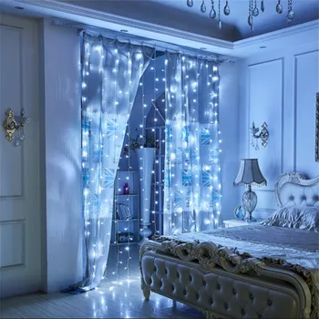 3M *2M led lāsteku Lukturīti Sienas pasaku gaismas LED Kāzu stīgu gaismas Ziemassvētku gaismas Kāzu mājas dārzā puse dekori