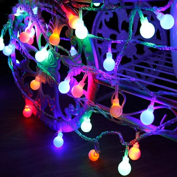 3M 5M 10M Led String Lukturi ar Balto Bumbu AC110V/220V Svētku Rotājumi, Lampas Festivāls Ziemassvētku Apgaismojums Āra Apgaismojums