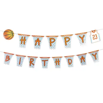 3M Basketbola Tēmu Happy Birthday Banner Sporta Puse, Basketbola Bērniem, Baby Boy, Dzimšanas dienas svinības Rotājumi Papīra Banner