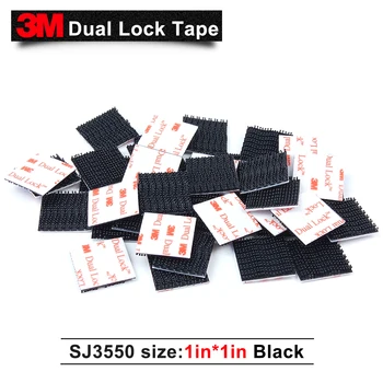 3M Dual Lock SJ3550 Self adhesive tape 250type ar melnu ,1in*1in
