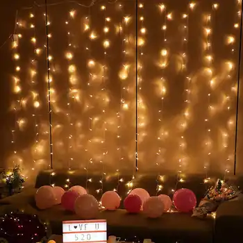 3M LED Pasaku Gaismas Vainags Aizkaru Lampas Ūdensizturīgs USB String Gaismas Jaunā Gada, Ziemassvētku Rotājumi Mājās Guļamistabā Logu