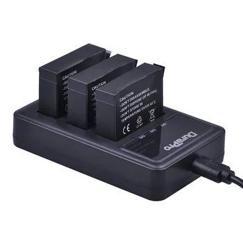 3pc Par GoPro Hero4 Varonis 4 baterijas +LED USB Lādētāju, lai iet pro AHDBT-401 HERO4 Melnā un Sudraba action camera ierīču