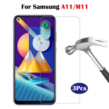 3Pcs Aizsargājošu Stikla Samsung A11 M11 Rūdīta Stikla Ekrāna Aizsargs Aizsardzības Plēves Samsun A/M 11 11m Galaxya11 Verre