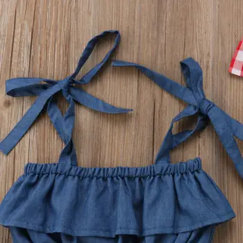 3Pcs Baby Girl Pleds Tērpiem Toddler Bērniem bez Piedurknēm Topi+Režģu Bikses+Galvas Drēbes