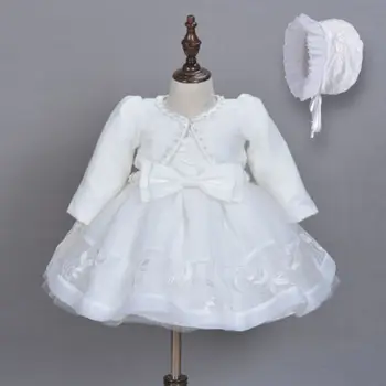 3pcs Baby Meitenes Princese Kleita Kleita Mežģīņu Kristību, Kāzu, Dzimšanas dienu Gājienā Puses Oficiālu Līgavas Kleitas Apģērbi