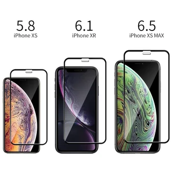 3Pcs/Daudz 3D HD Pilnībā Segtu Rūdīts Stikls iPhone 11 Pro Max XS Max XR X sprādziendrošas Ekrāna Filmu Par iPhone 6s 6 7 8 Plus