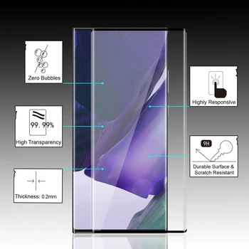 3PCS Izliektas Pilnībā Segtu Screen Protector For Samsung Galaxy S20 S10 S8 S9 Plus HD Aizsardzības Rūdīta Stikla Samsung Note 10 9