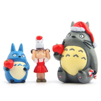 3Pcs/set 2-5cm 3 stili Mans Kaimiņš Ziemassvētku Totoro Darbības Rādītāji Juguetes Rotaļlietas