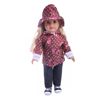 3Pcs/Set Lietusmētelis Uzvalks Cute Maz Meitene Modelis Lelle Drēbes, 18 Collu Amerikāņu Lelle Meitene & 43 Cm Jauns Piedzimst Mazulis,Mūsu Paaudzei