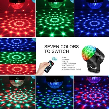 3W RGB Disco Bumba Puse Skatuves Gaismas Skaņas Aktivizēta USB Auto DJ Burvju LED par Kazlēnu, Dāvanas Kluba Dzimšanas diena Bārs Ziemassvētki ar Tālvadības