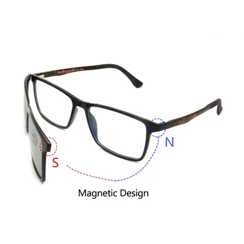 4 1 Magnētu, Polarizēts Saulesbrilles Klipu Par Datoru Objektīvs Šauru Magnētisko Brilles Vīrieši Sievietes Square Brilles Briļļu Ultem