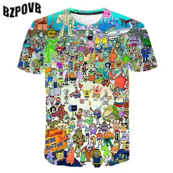 4-14 Gadu Zēnu Drēbes Harajuku Multenes, Anime T-Krekls Vasaras Īsām Piedurknēm Drukāts Bērniem Tee Meitene Kreklu Bērnu Topi Bērnu T-Krekls