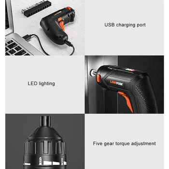 4,2 V Elektrisko Skrūvgriezi Mini USB Lādējamu Litija Bateriju Cordless Drill Daudzfunkcionāls DIY Sadzīves elektroinstrumenti