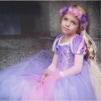 4 7 8 9 10 Gadus Kleitu Bērniem Cosplay Halloween Kostīmu Princese Kleita Meitenēm Bumbu Kleita Puse Ziemassvētku Vestido Zila